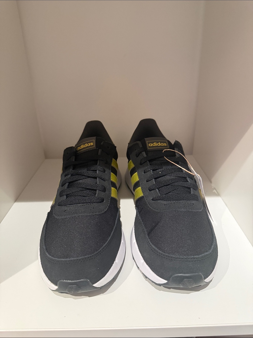 adidas Black Sneakers with Yellow Three-Stripes